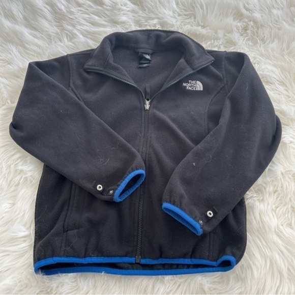 The North Face Other - The North Face Black Fleece Jacket with Blue Trim youth 10-12
